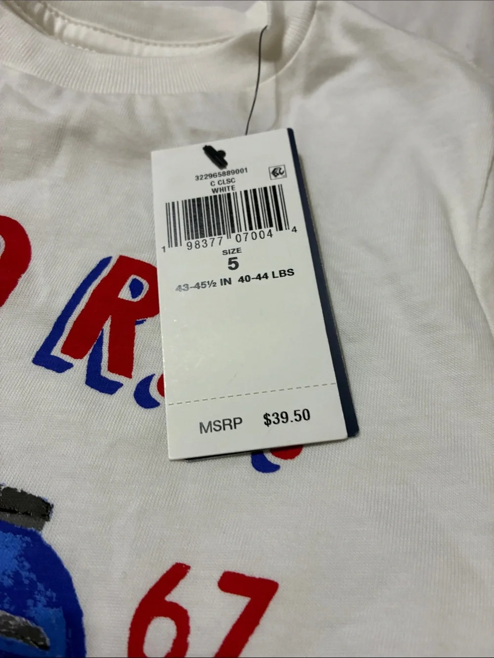 Ralph Lauren White Short-Sleeve Tee with Blue Scooter Graphic